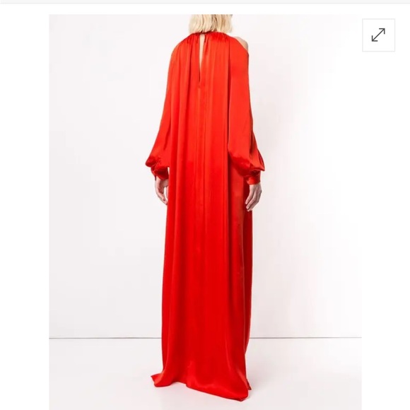 Rosetta Getty red cold shoulder gown - Picture 3 of 14